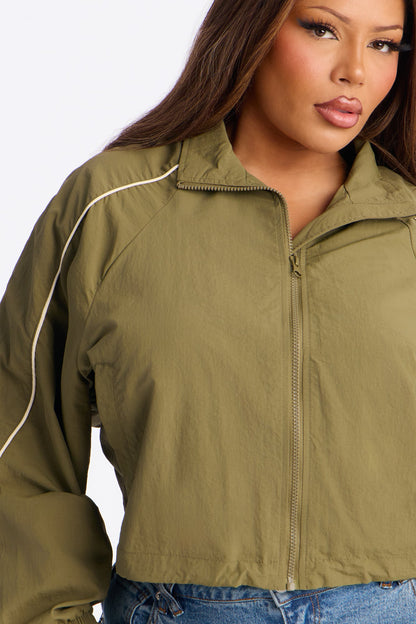 Keep Your Cool Windbreaker - Olive