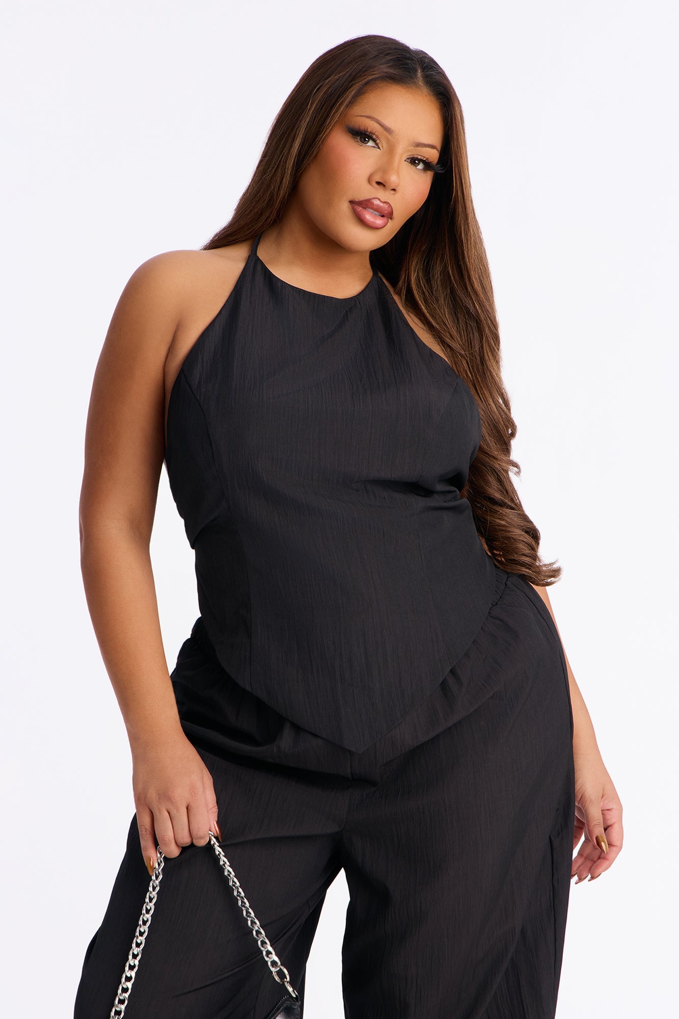 Evie Balloon Pant Set - Black