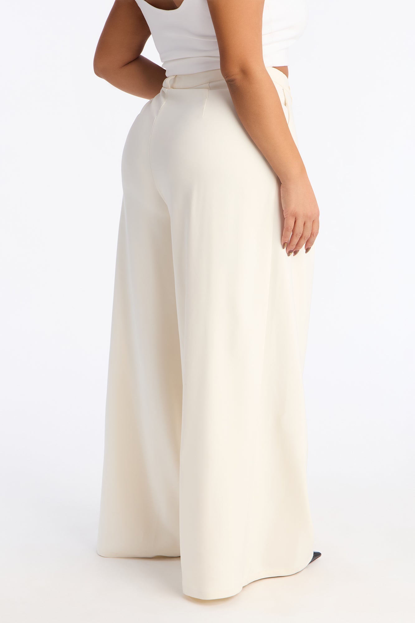 Karianna Crepe Woven Wide Leg Pant 33 - Ivory