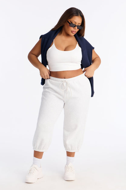 Taylor Low Rise Capri Jogger - Light Grey