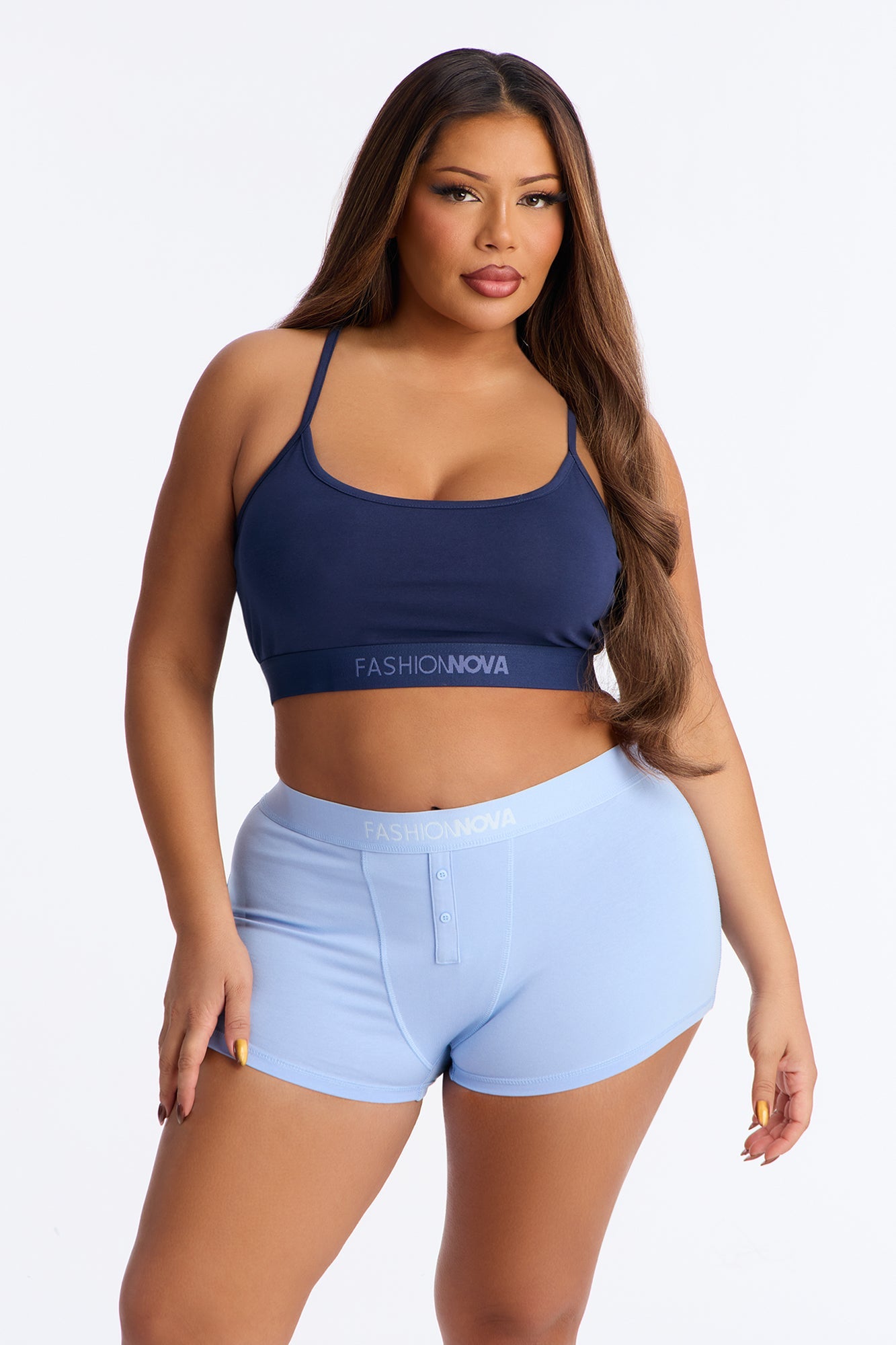 FN Mood Scoop Cami Cotton Bra - Navy