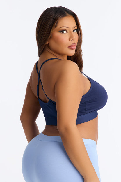 FN Mood Scoop Cami Cotton Bra - Navy