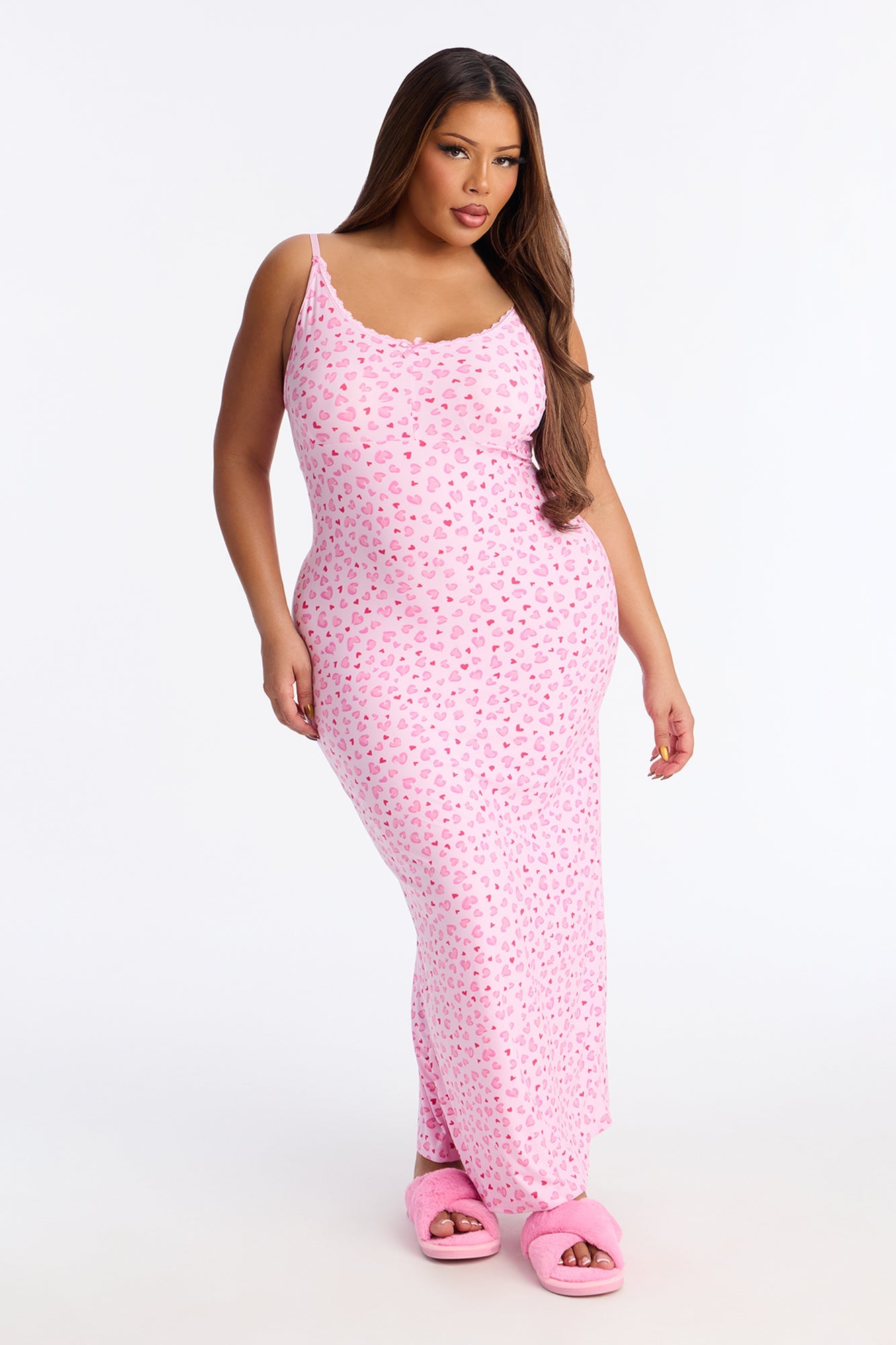 Wild Love Maxi PJ Sleep Dress - Pink