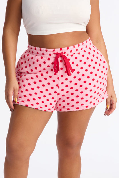 Sleepy Dreams Plush PJ Shorts - Pink