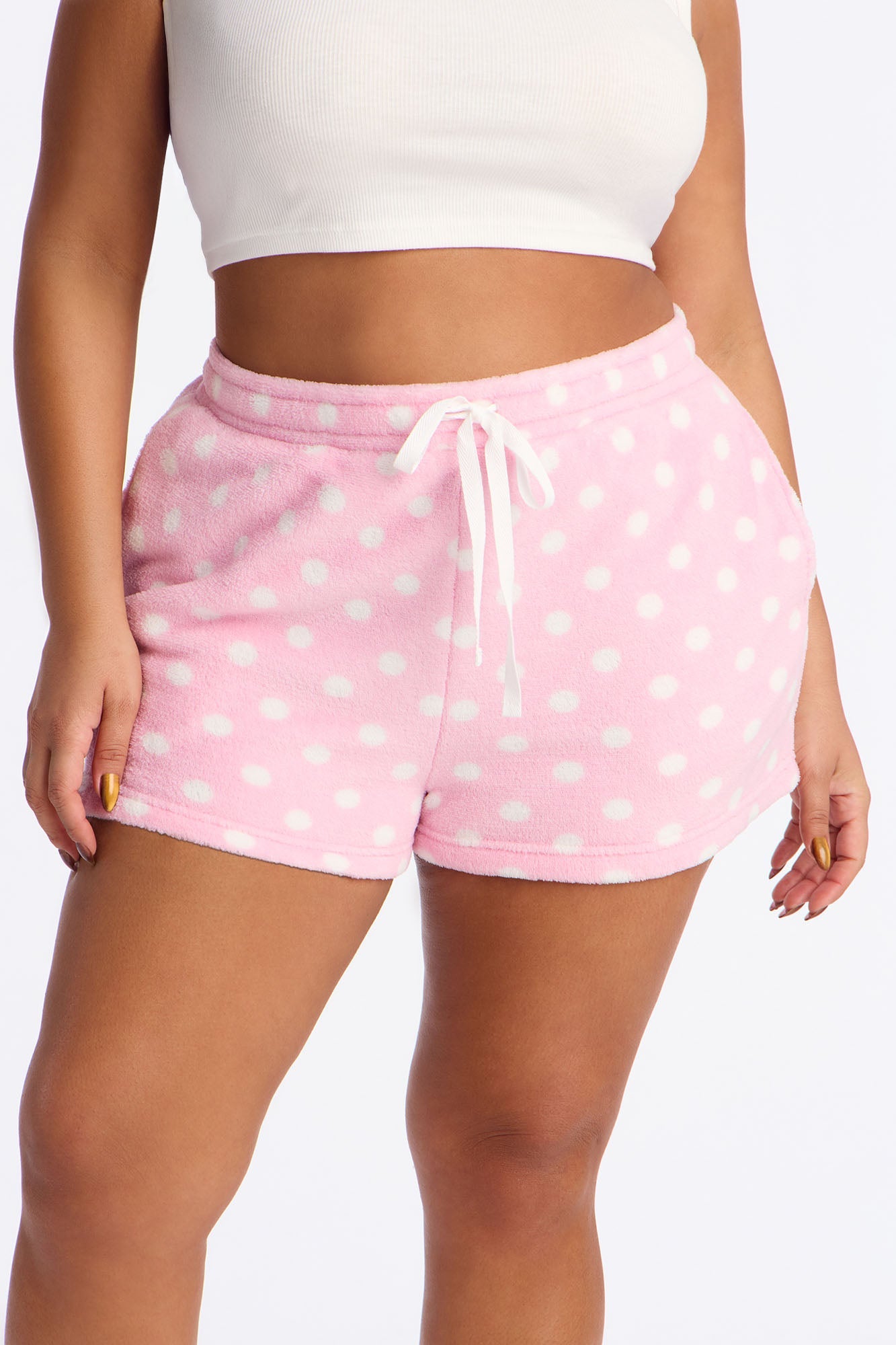 Cozy Mood Plush PJ Shorts - Pink