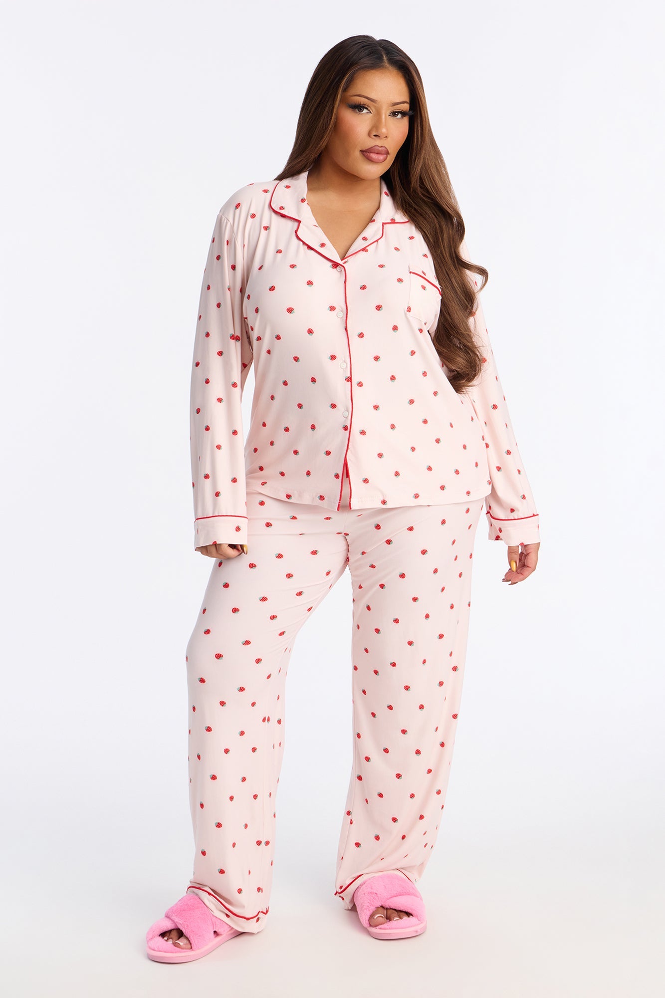 Sweetest Berry Long Sleeve PJ Pant Set - Pink/combo
