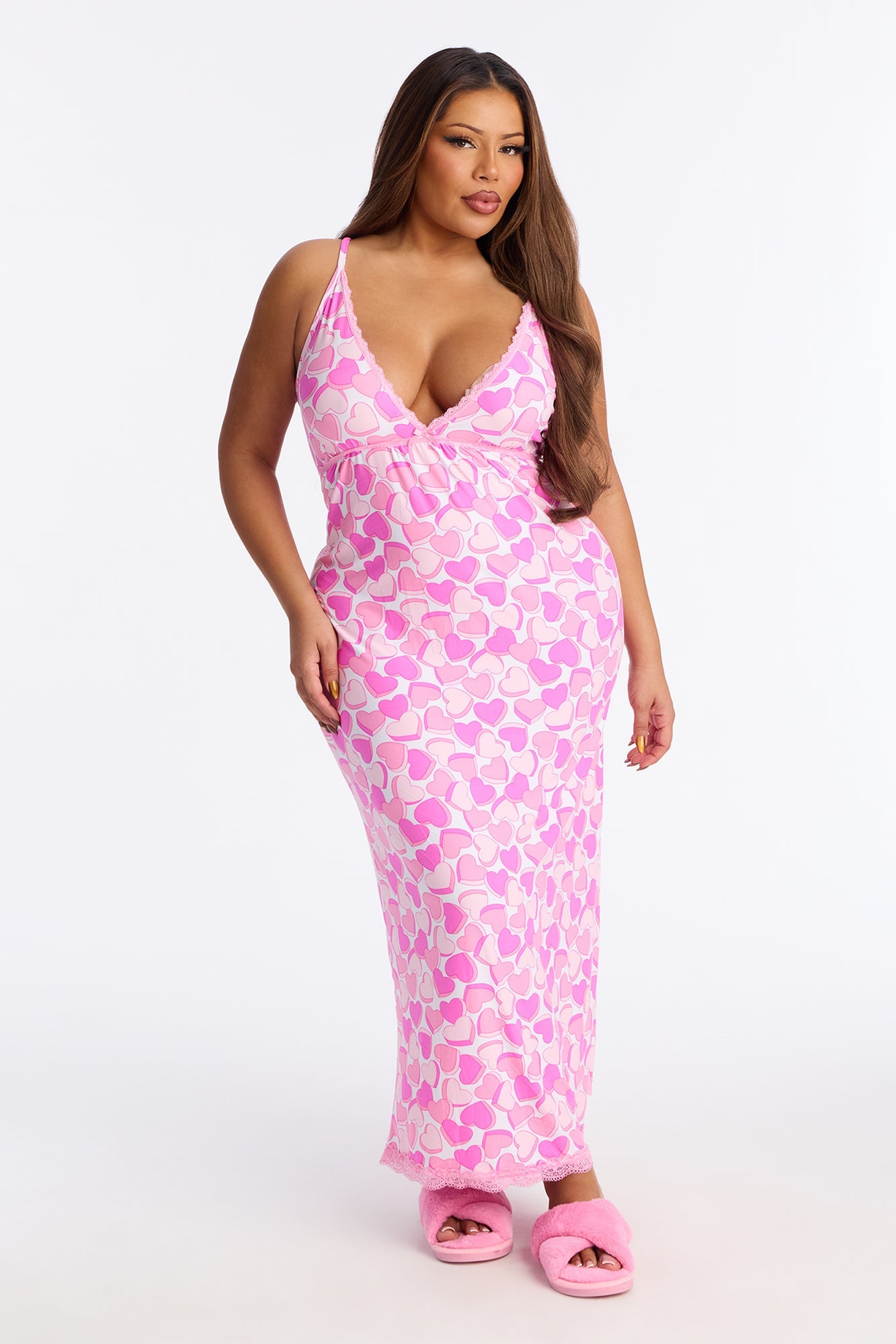 Be Mine Maxi PJ Sleep Dress - Pink