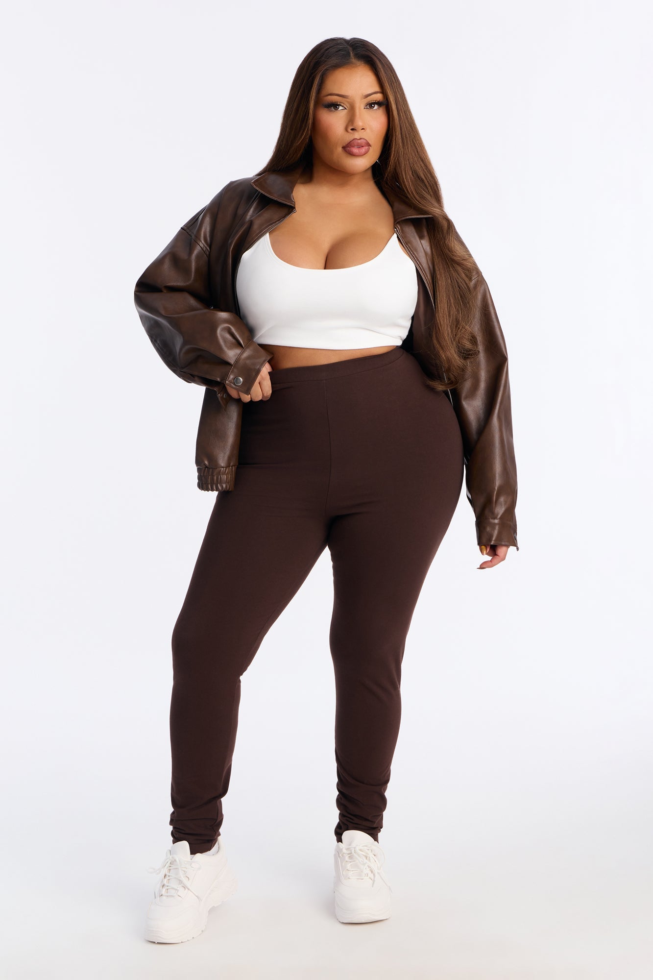 Quinn High Rise Everyday Cotton Legging 29″ - Chocolate