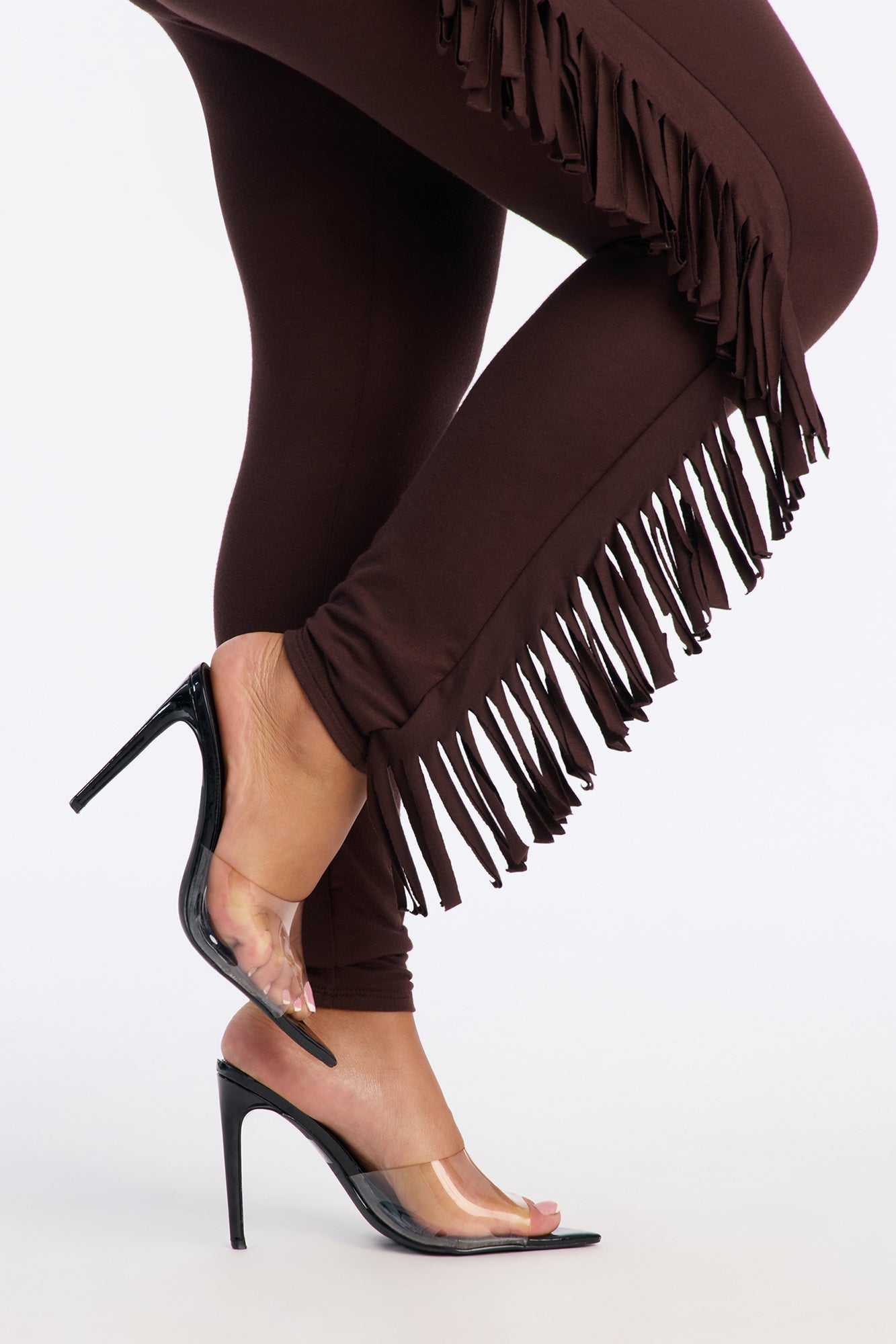 Shake It Like a Fringe Shaker Legging - Dark Brown