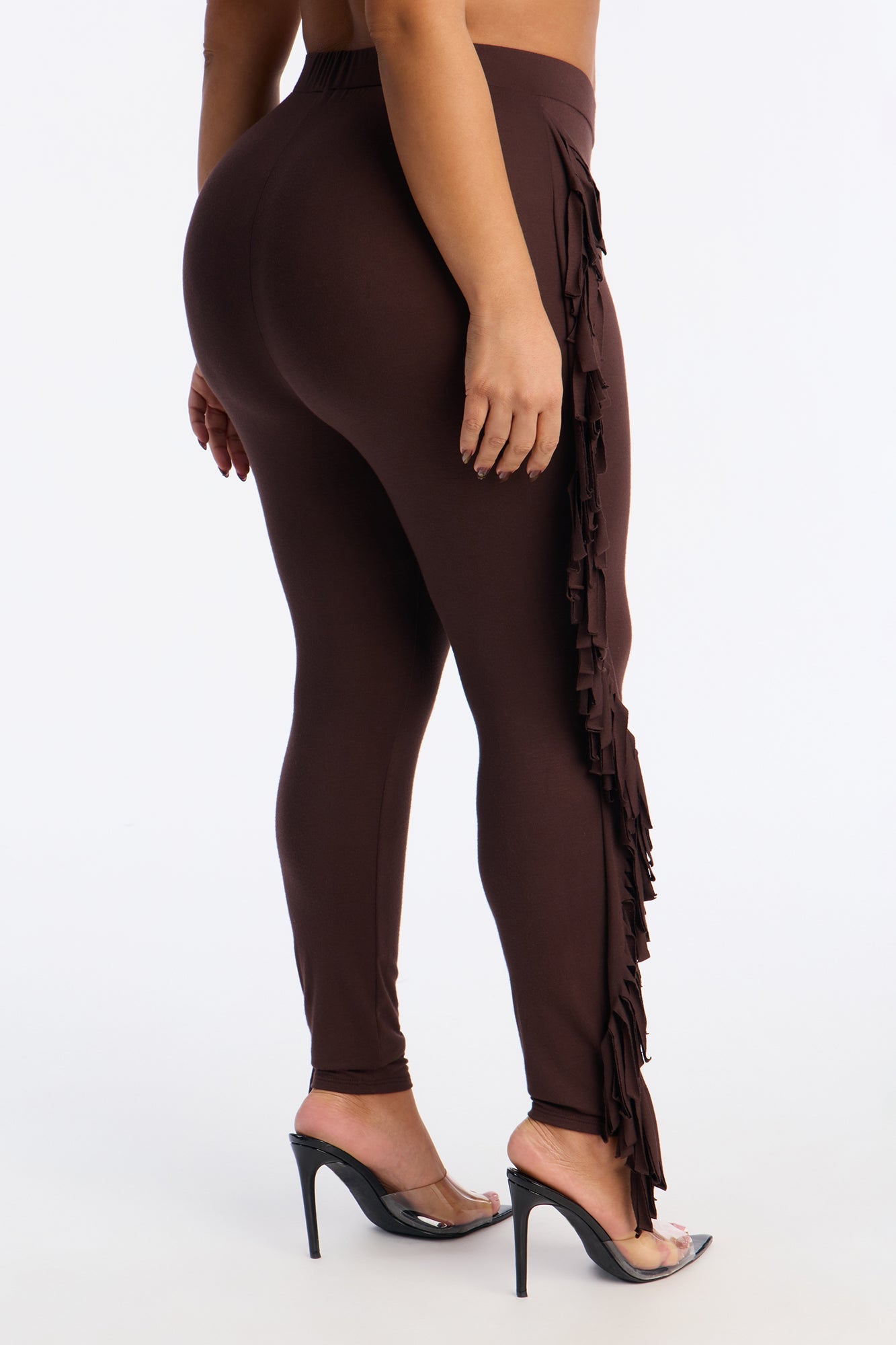 Shake It Like a Fringe Shaker Legging - Dark Brown