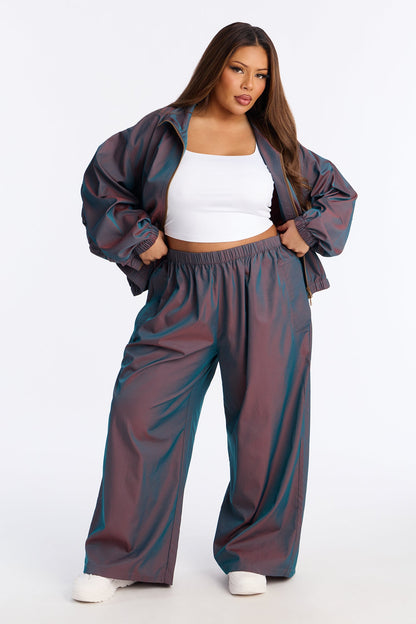 Futuristic Rush Reflective Windbreaker Pant - Red/combo