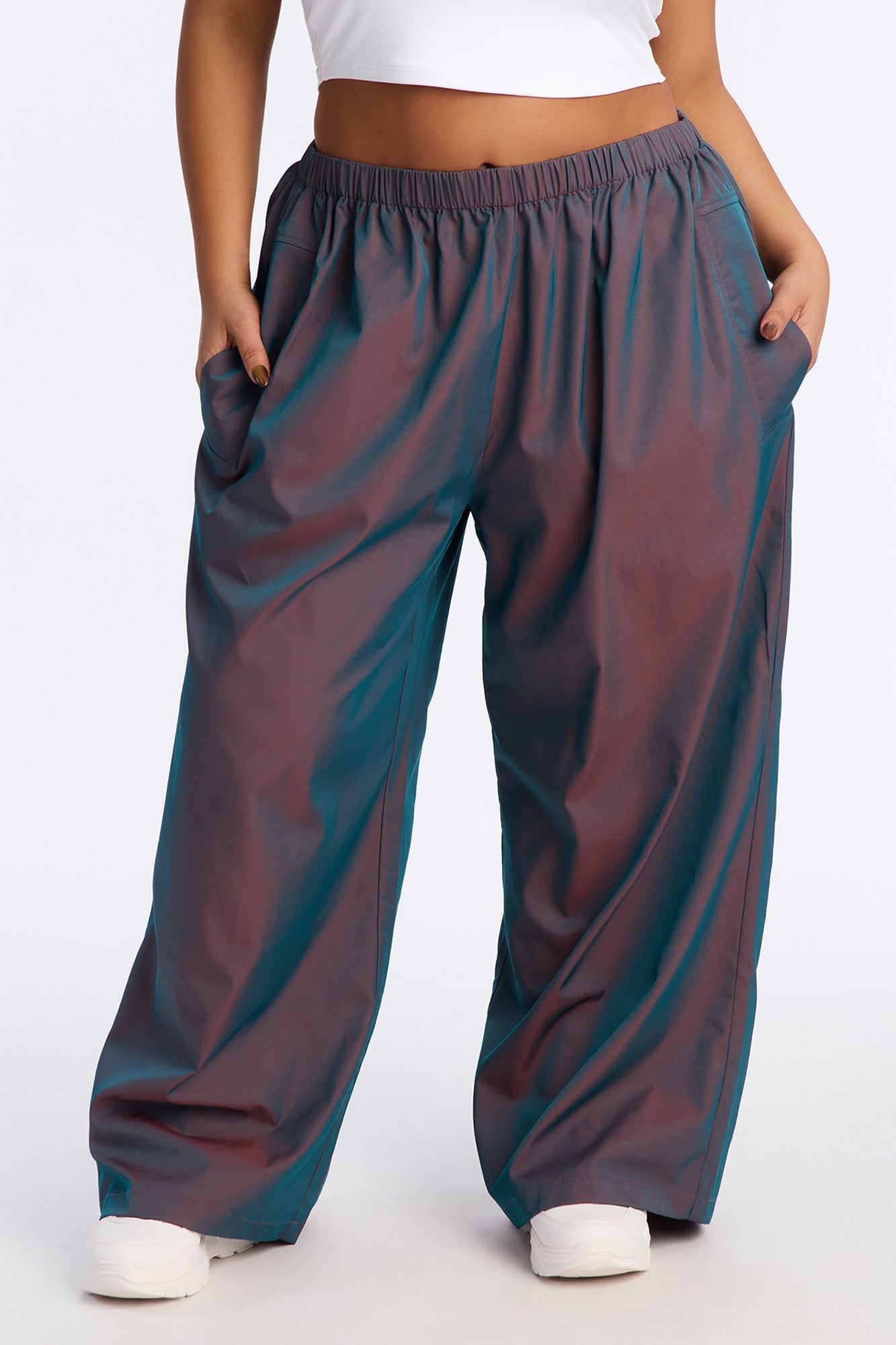 Futuristic Rush Reflective Windbreaker Pant - Red/combo