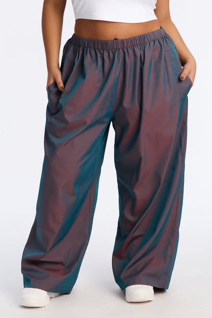 Futuristic Rush Reflective Windbreaker Pant - Red/combo