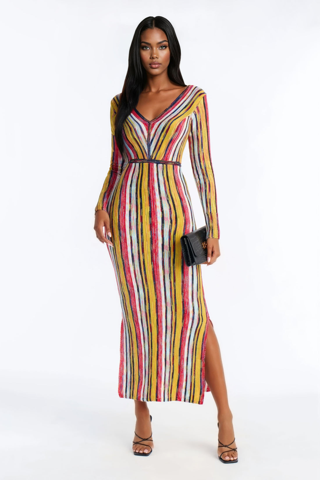 Natural Glow Sweater Maxi Dress - Yellow/combo