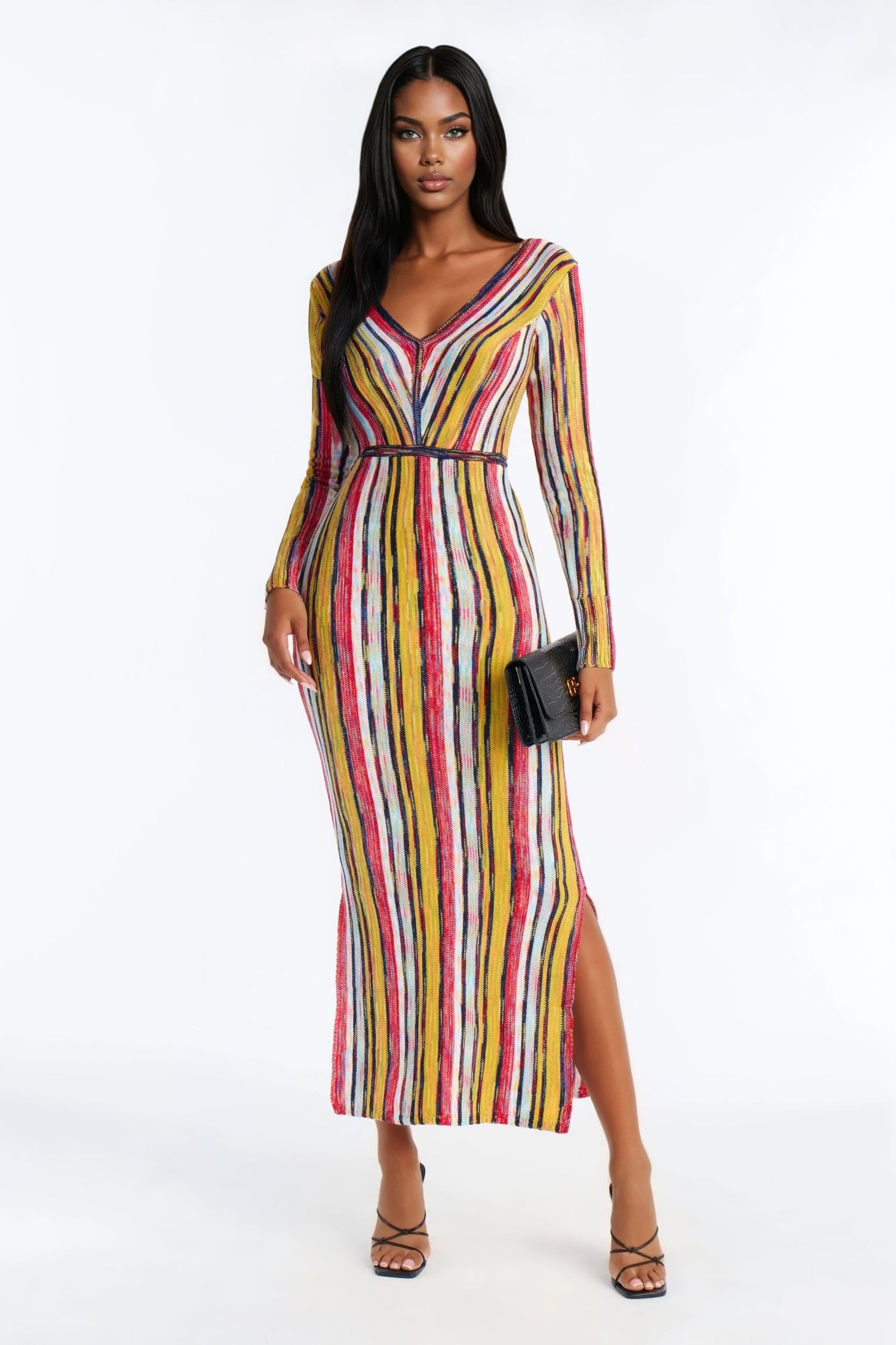 Natural Glow Sweater Maxi Dress - Yellow/combo