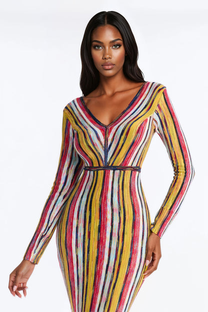 Natural Glow Sweater Maxi Dress - Yellow/combo