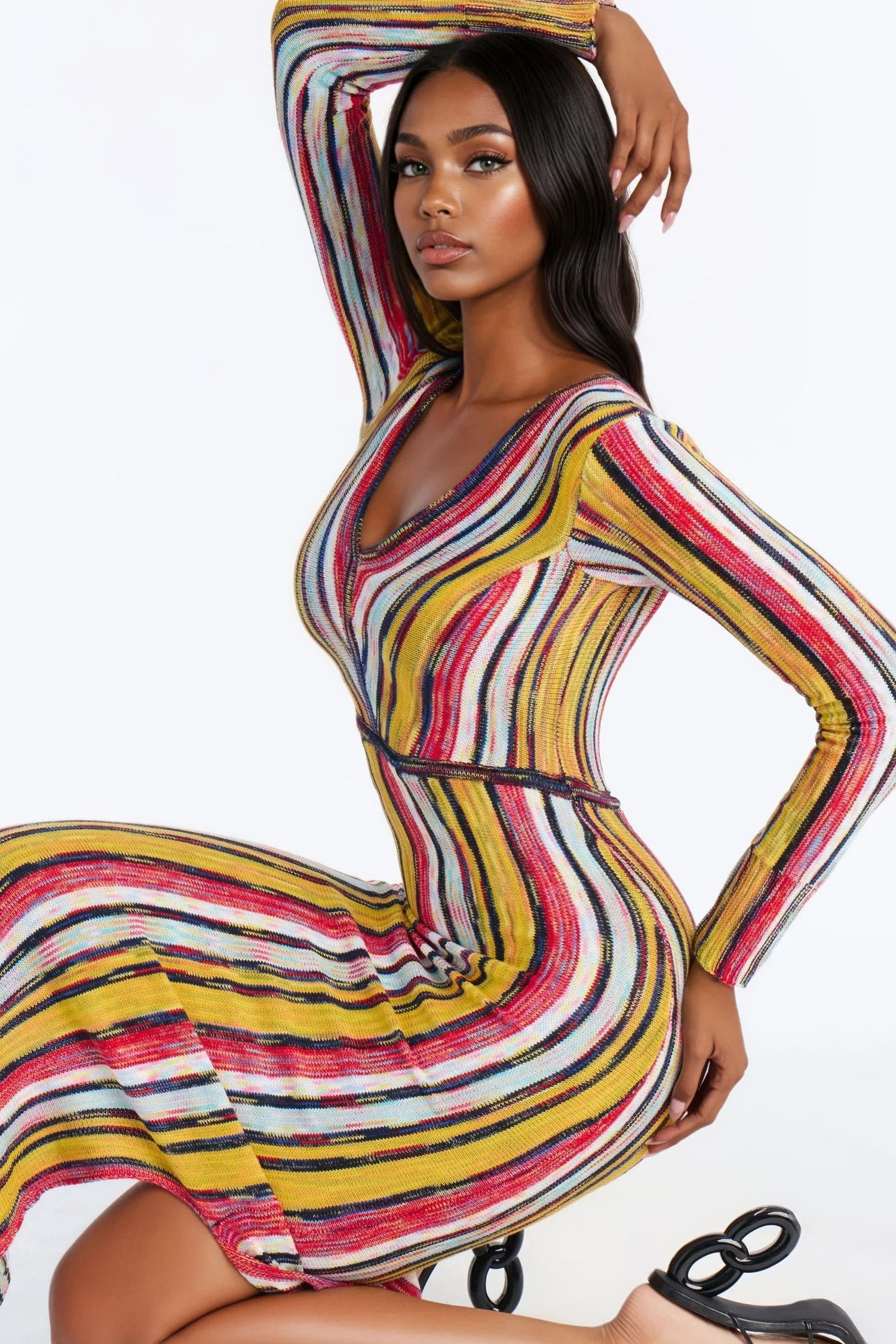 Natural Glow Sweater Maxi Dress - Yellow/combo