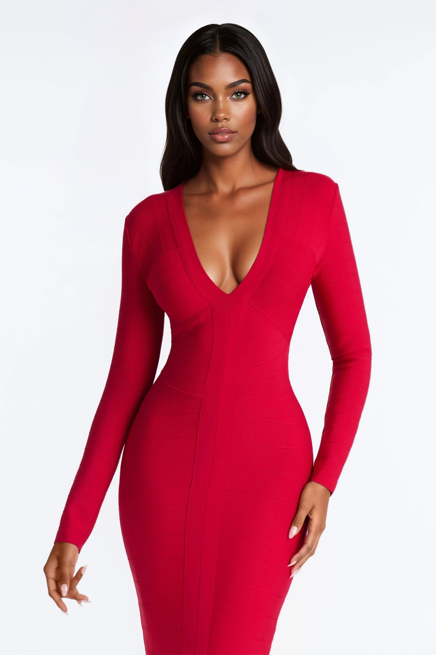 Kaylee Bandage Midi Dress - Red