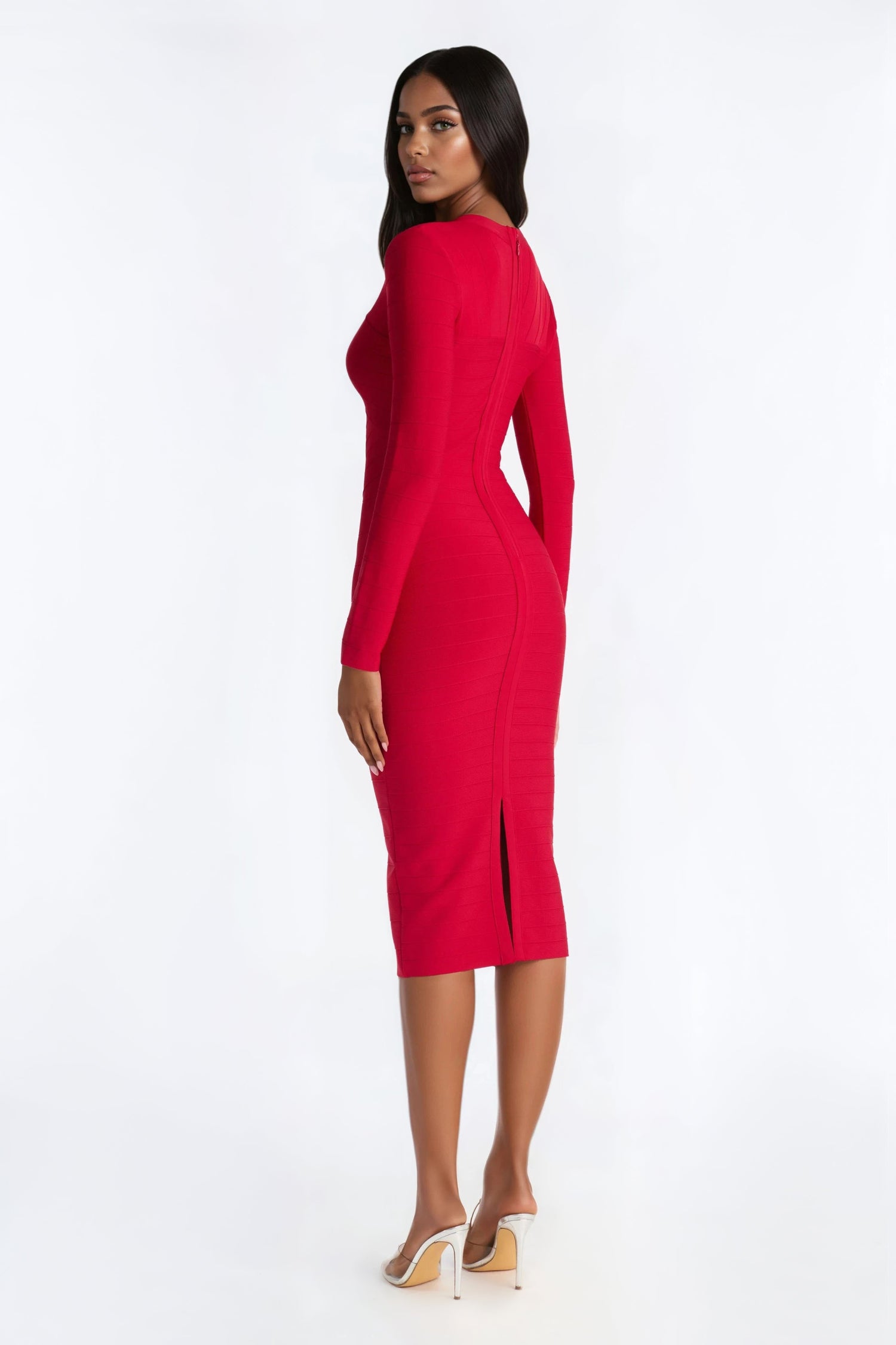 Kaylee Bandage Midi Dress - Red
