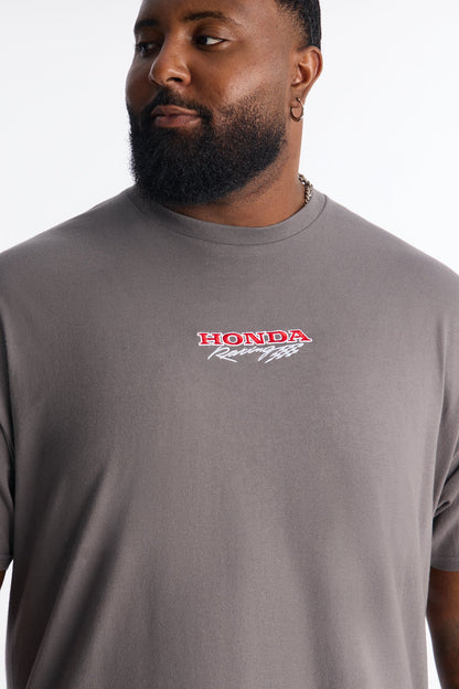Honda Racing Embroidery Short Sleeve Tee - Charcoal