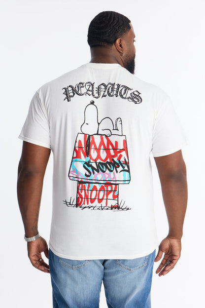Snoopy Dawg Rhinestone Short Sleeve Tee - White