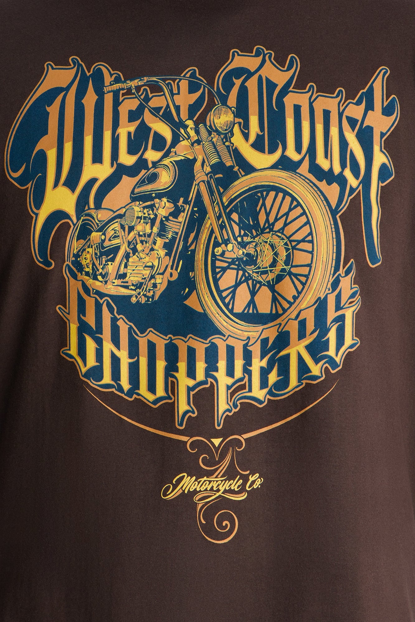 West Coast Chopper Motorcycle Co Short Sleeve Tee - Brown