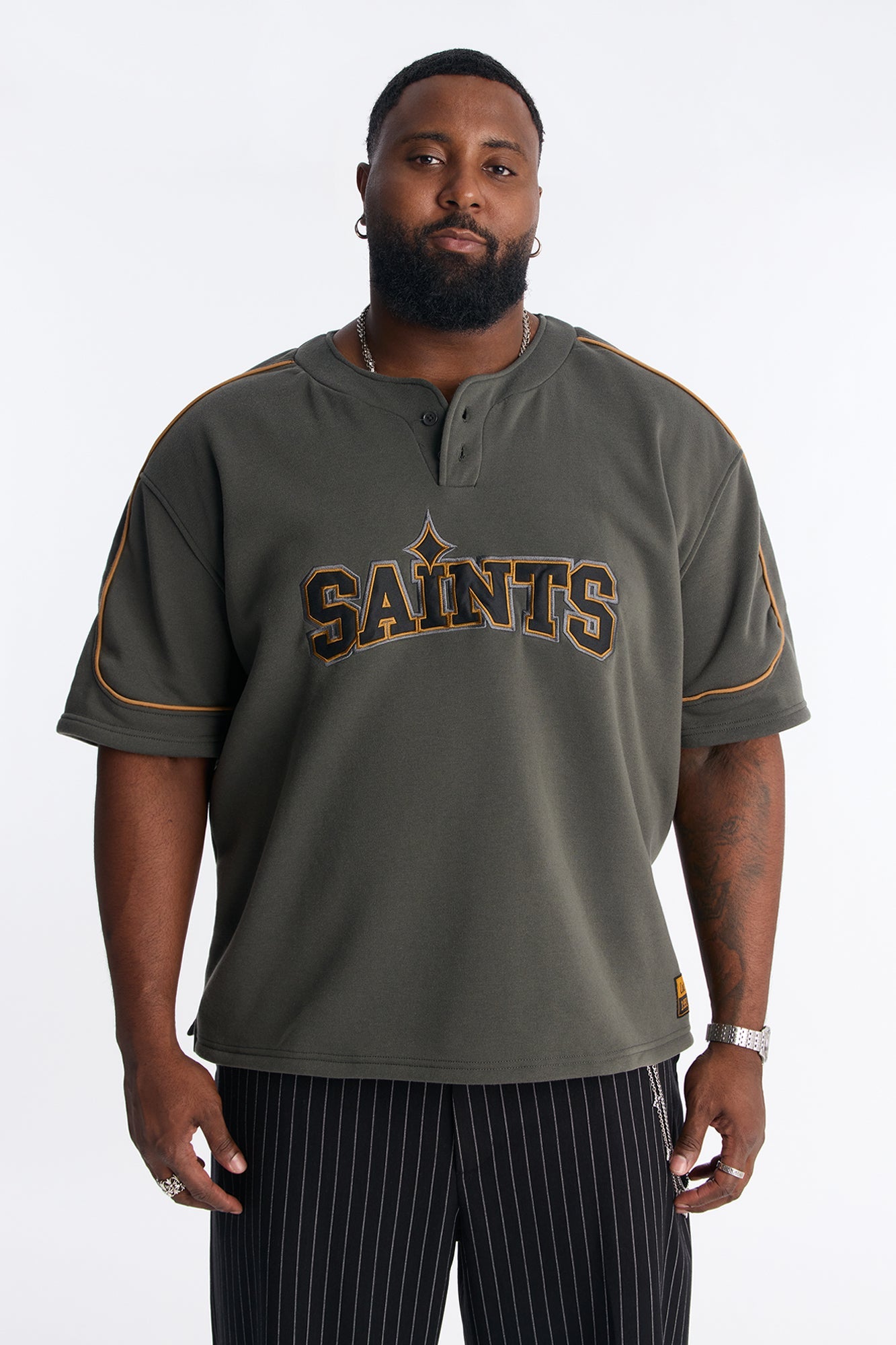 Saint Worldwide Short Sleeve Henley - Black