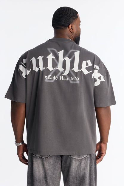 Premium Ruthless x Cold Hearted Short Sleeve Tee - Charcoal