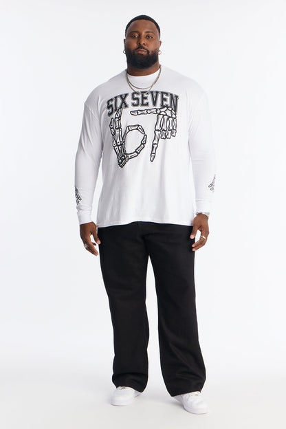Six Seven Bones Long Sleeve Tee - White