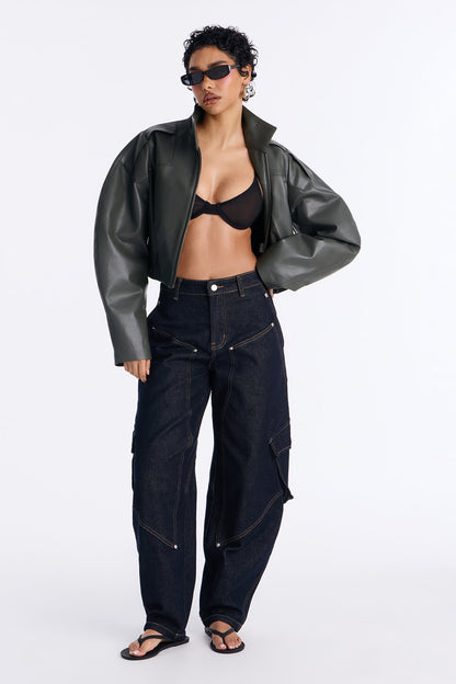 Sharpest Tool Barrel Leg Jeans - Dark Denim