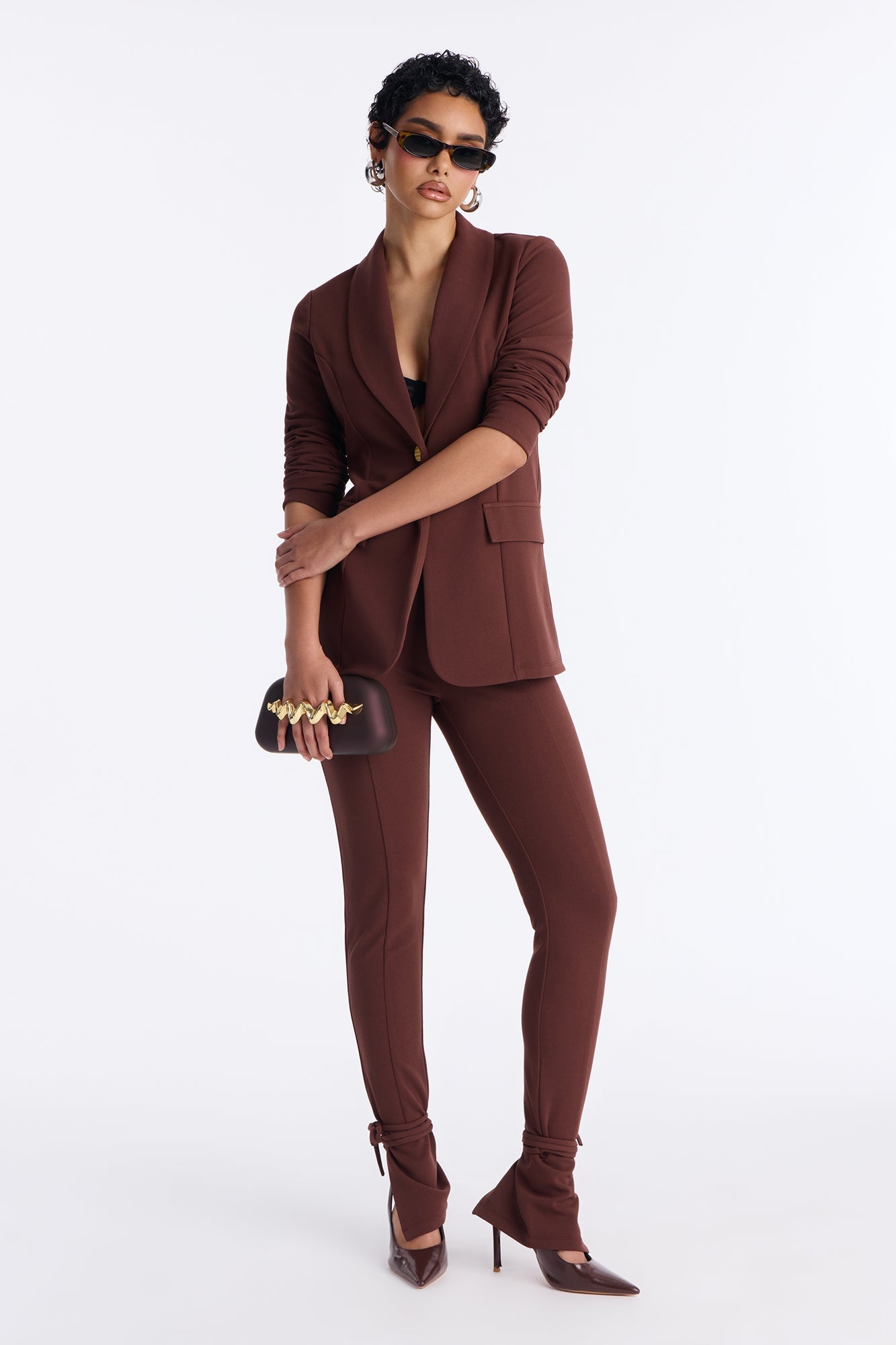 Head Of The Table Pant Suit - Chocolate