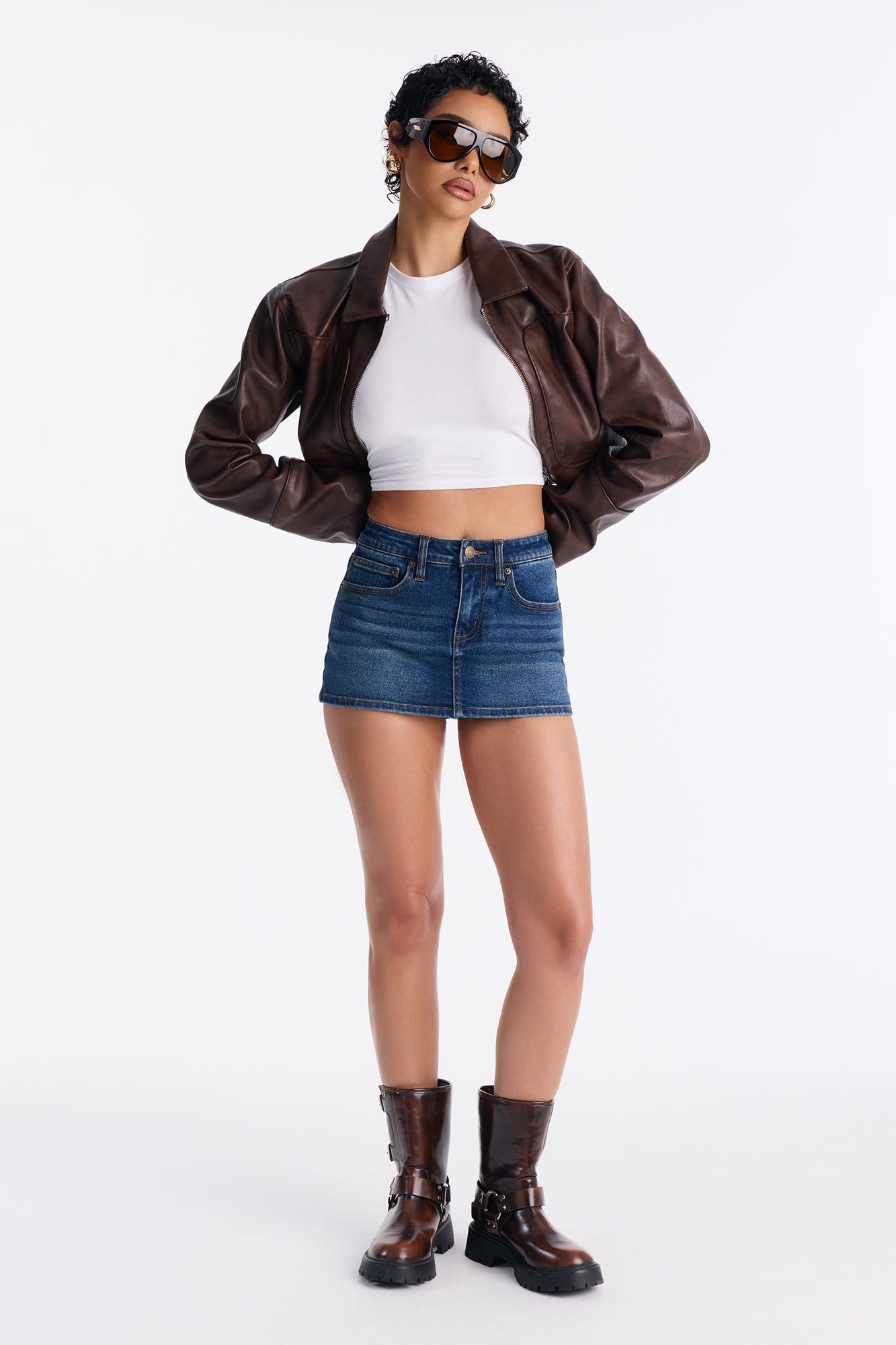 The New OG Denim Micro Mini Skort - Dark Wash