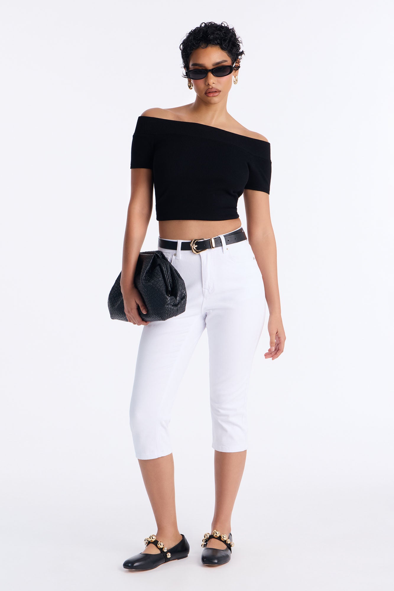 Vibe Check Curvy Stretch Capri Jeans - White