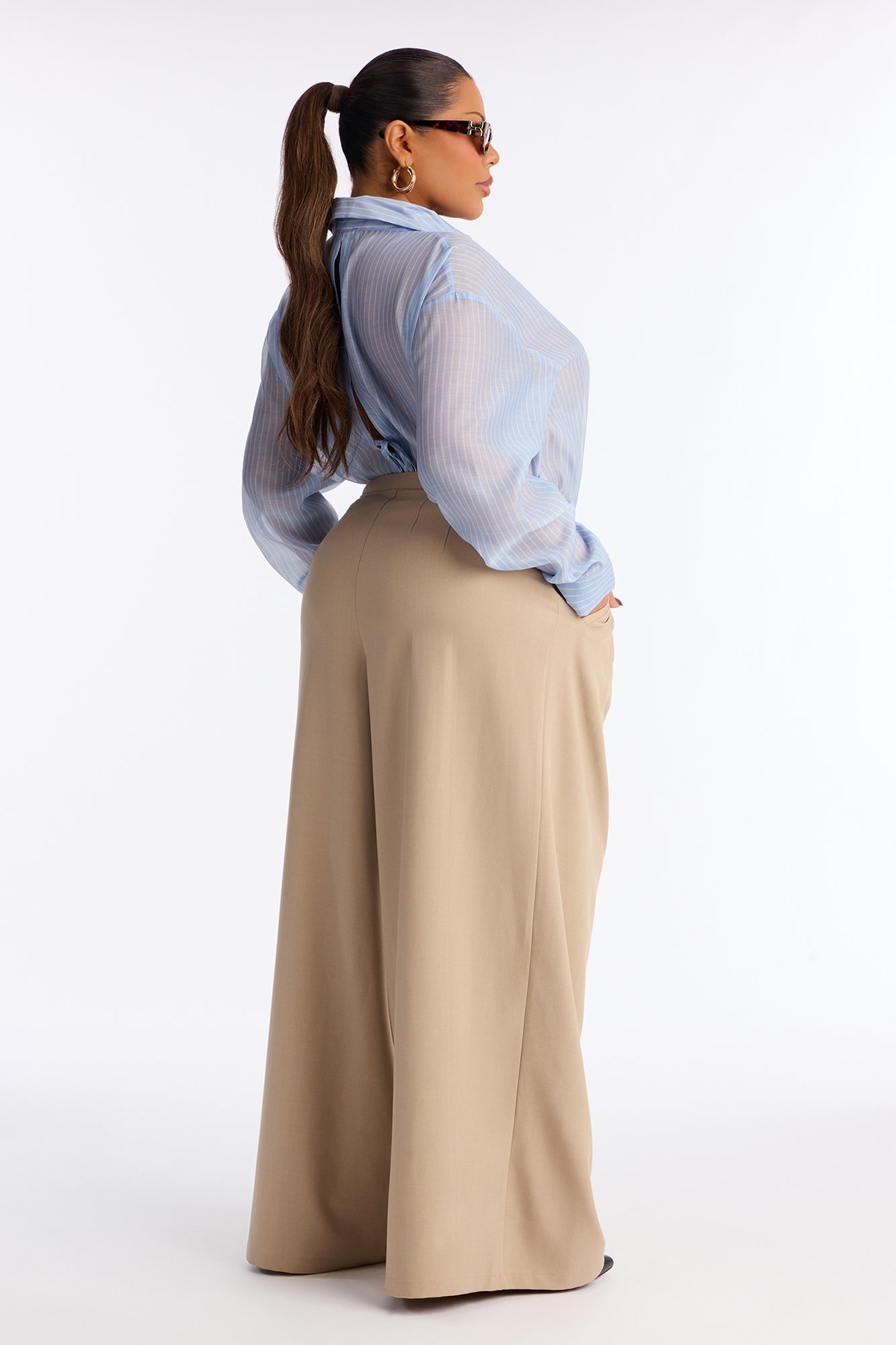 Power Moves Daily Pleated Low Rise Trouser 33″ - Khaki