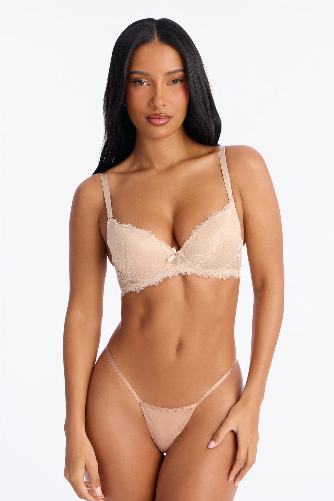On The Daily Lace Lightly Padded Bra - Nude