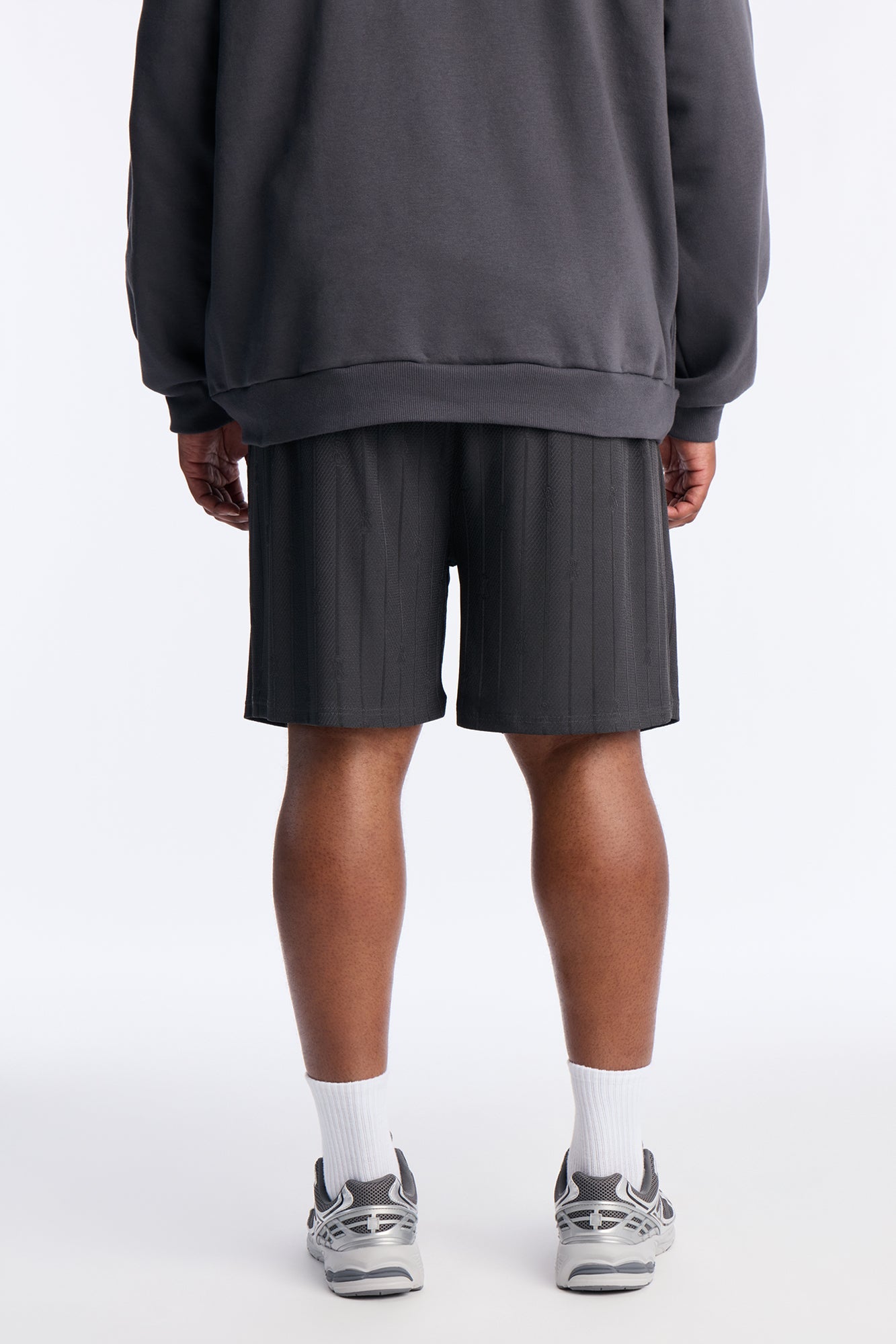 Striped Heritage Jacquard Short - Charcoal