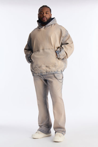 Sun Damage Nova Stretch Pull Over Denim Jacket - Vintage Wash