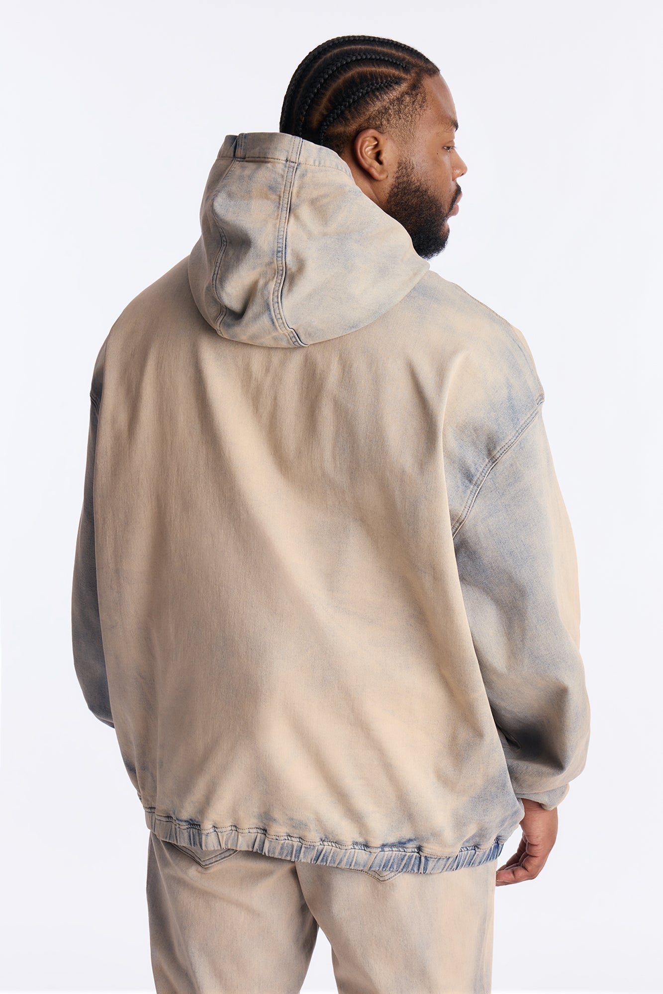 Sun Damage Nova Stretch Pull Over Denim Jacket - Vintage Wash