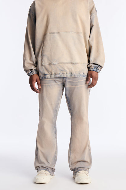 Stacked Skinny Flare Sun Damage Nova Stretch Jean - Vintage Wash