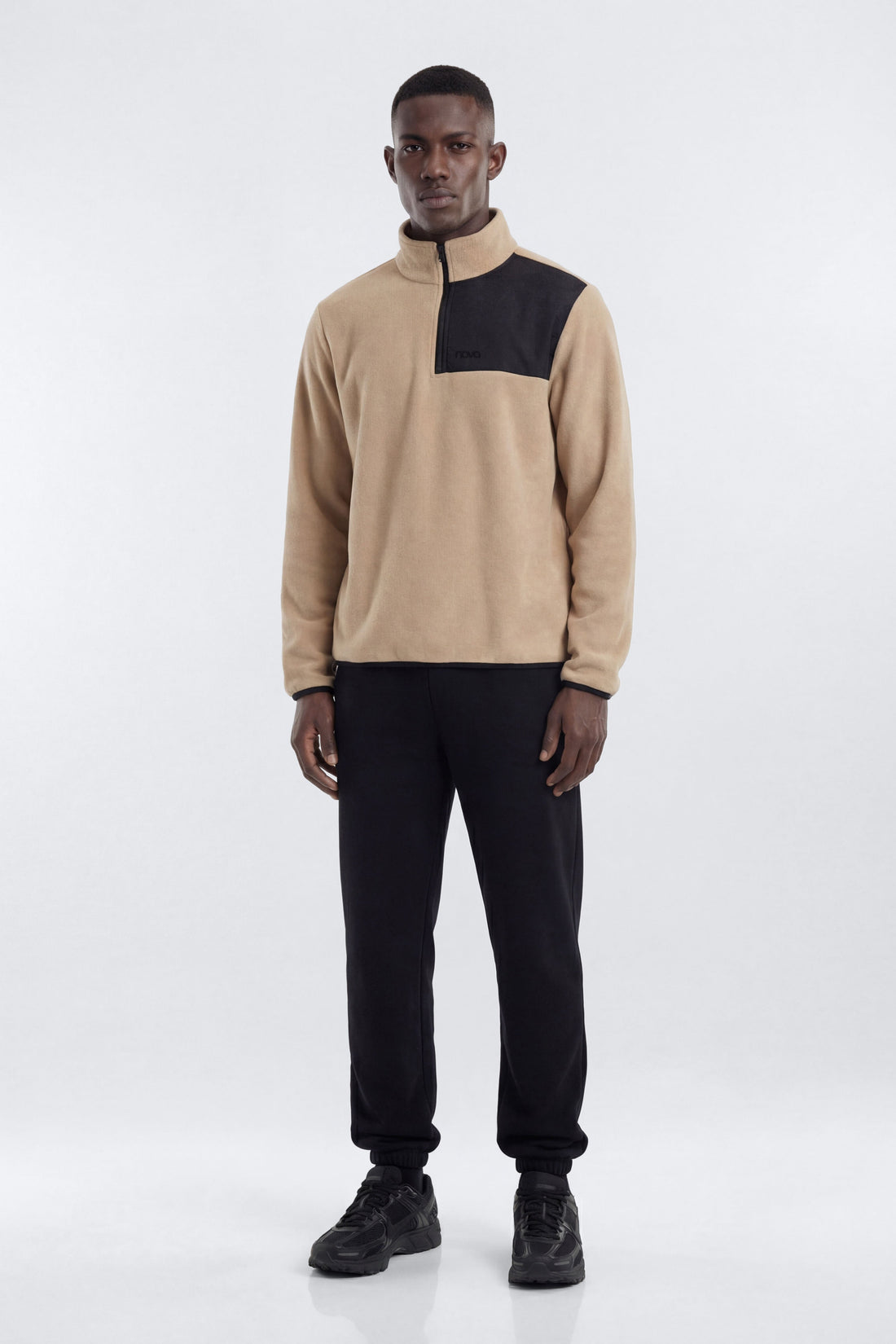 Nova Polar Fleece Quarter Zip Jacket - Taupe/combo