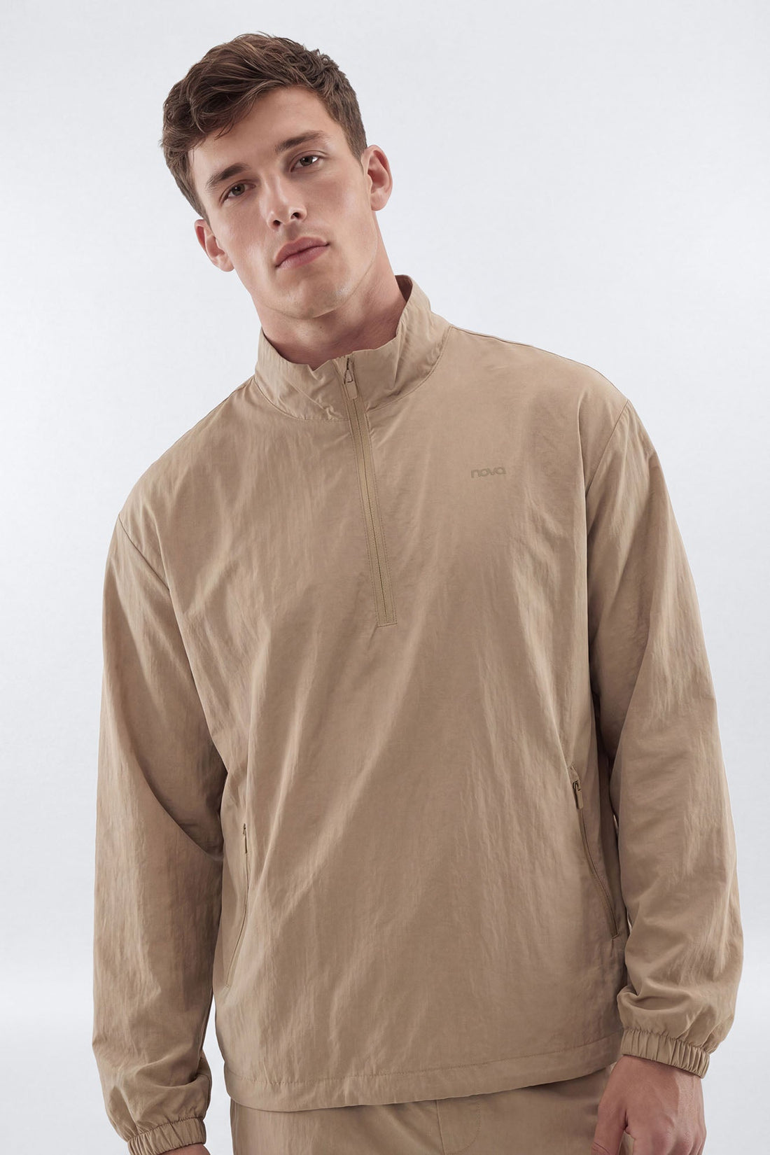 CoreNylon Half Zip Jacket - Taupe