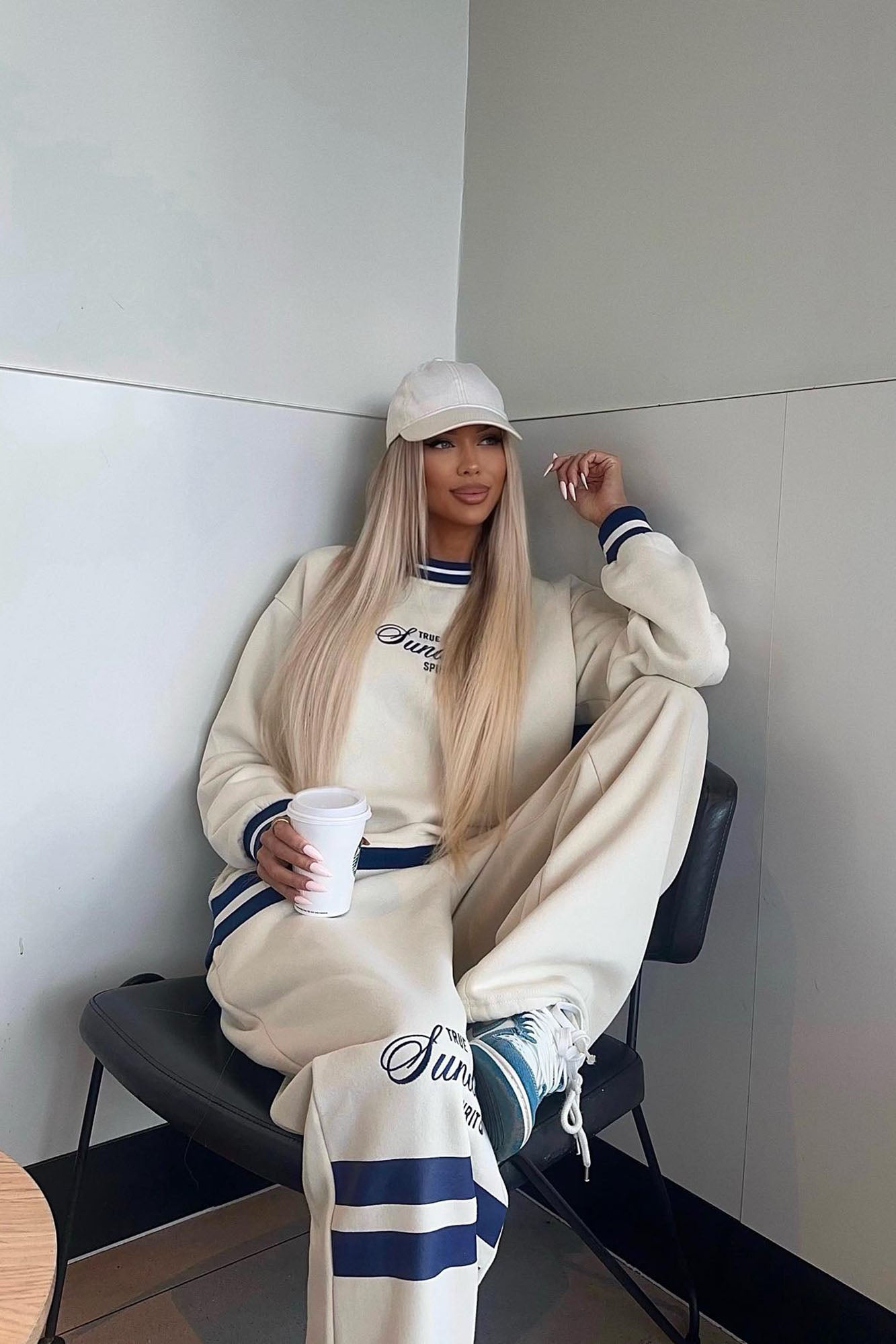 True Sunday Spirit Fleece Pant Set - Cream