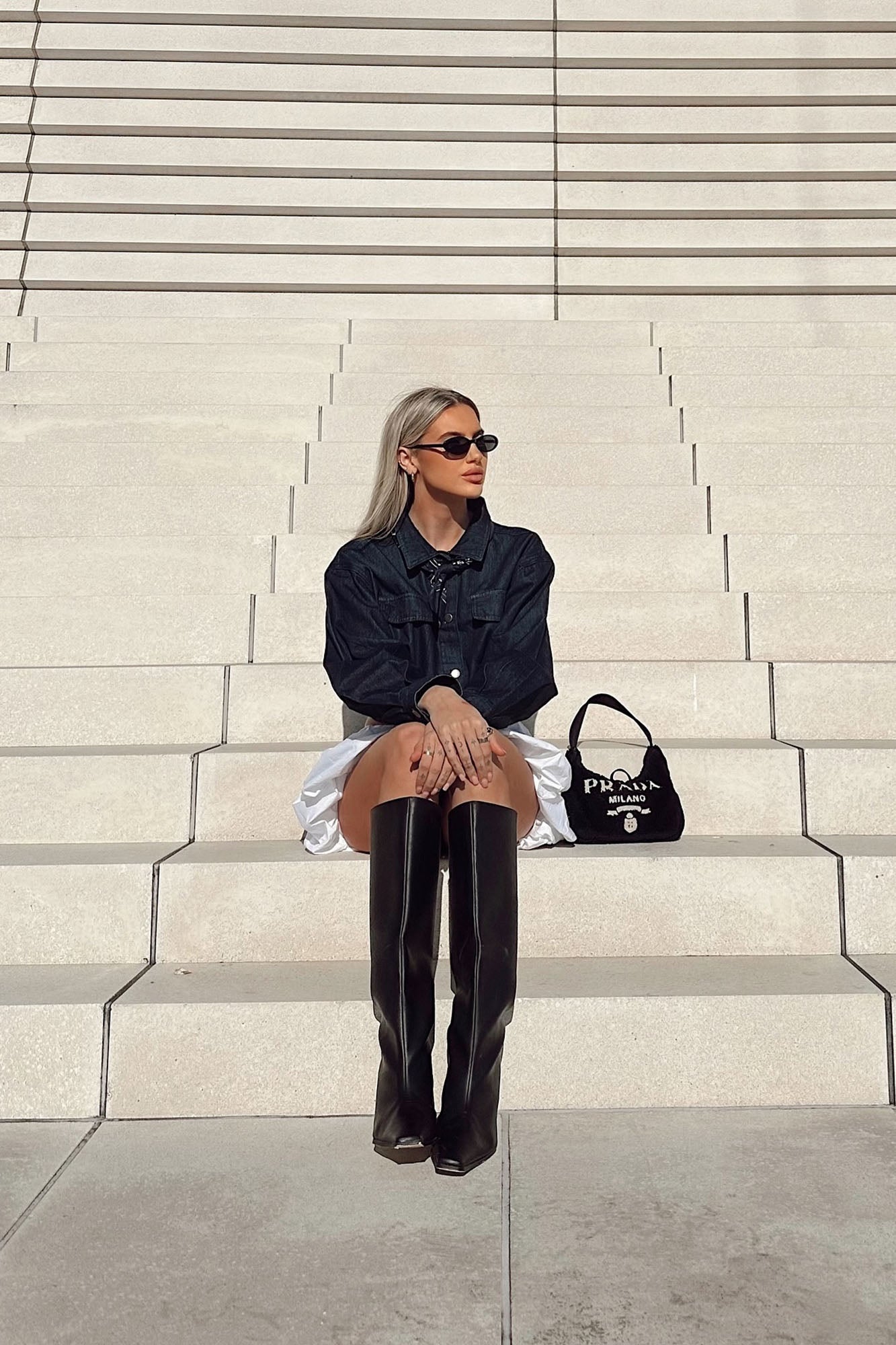 Direct Shade Knee High Boots - Black