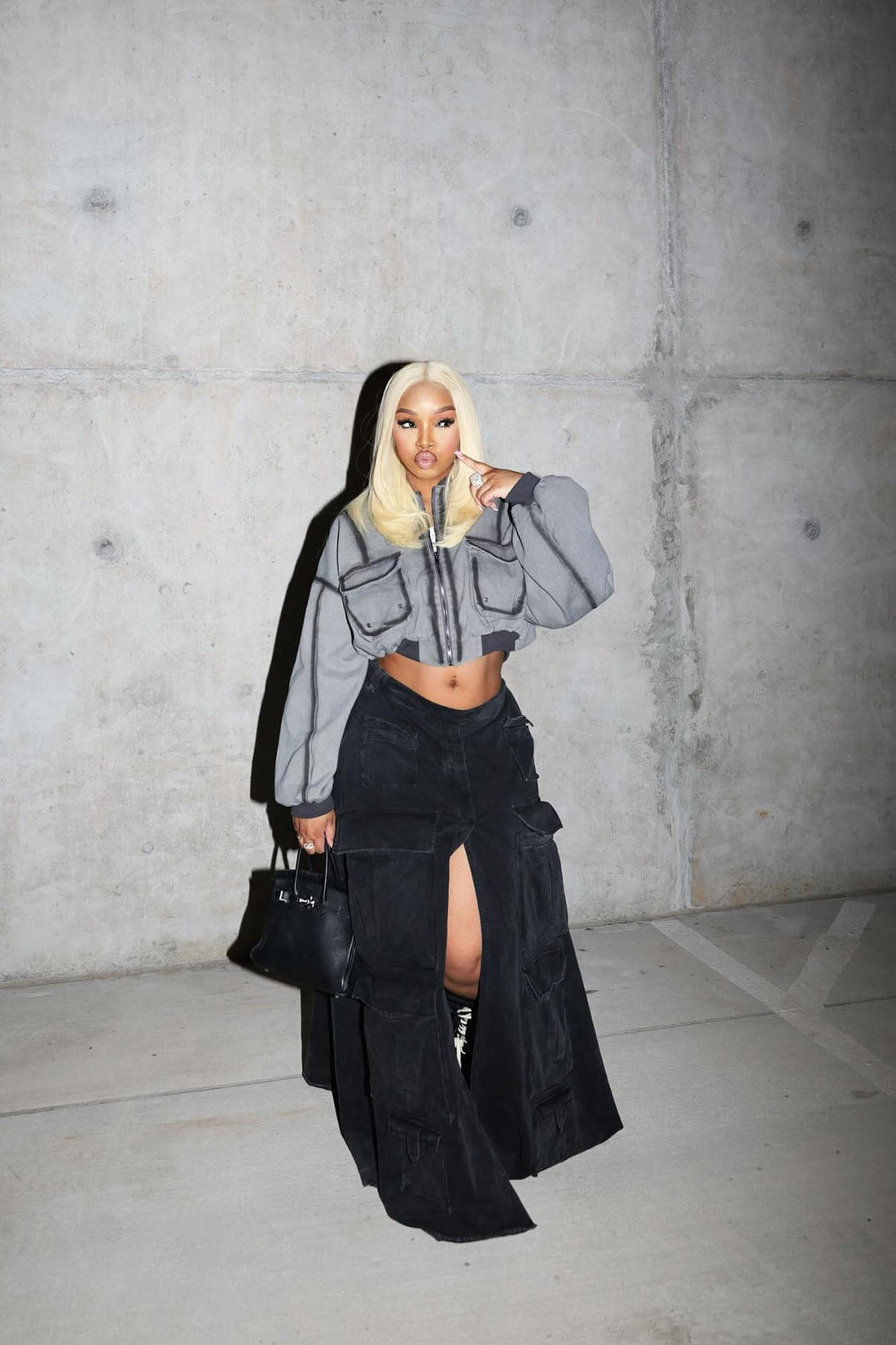 Expose The Fakes Washed Bomber - Grey/combo