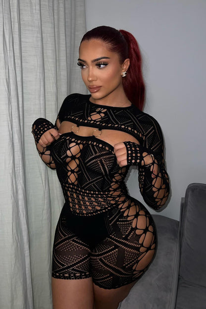 Really Like Your Body Seamless Romper - Black
