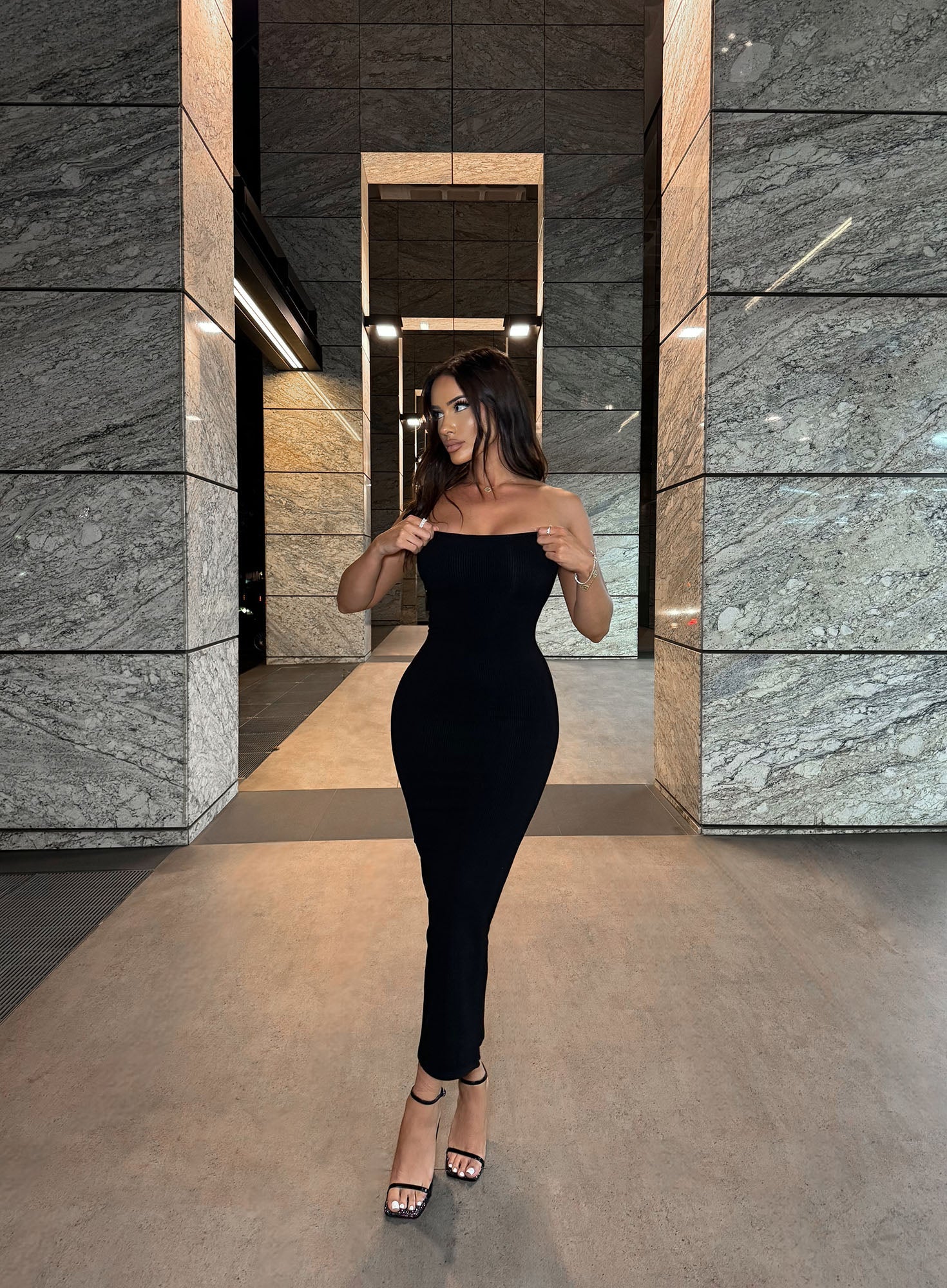 Madeline Snatched Maxi Dress - Black