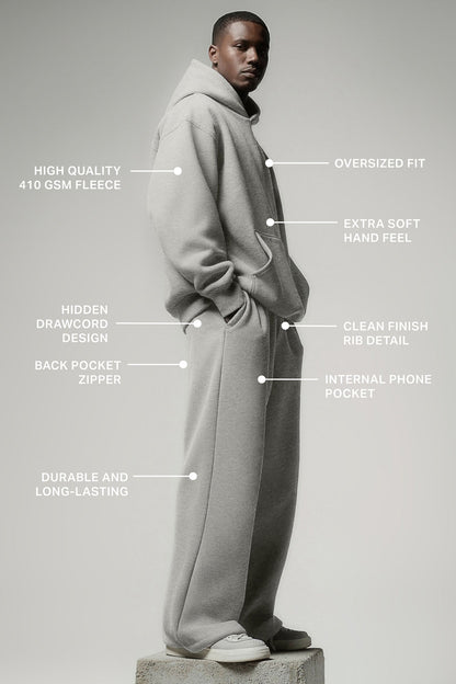 410 Oversized Hoodie - Heather Grey