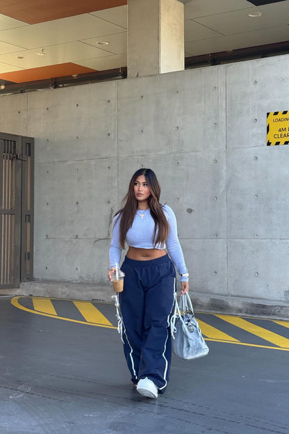 Cindy Windbreaker Track Pant - Navy