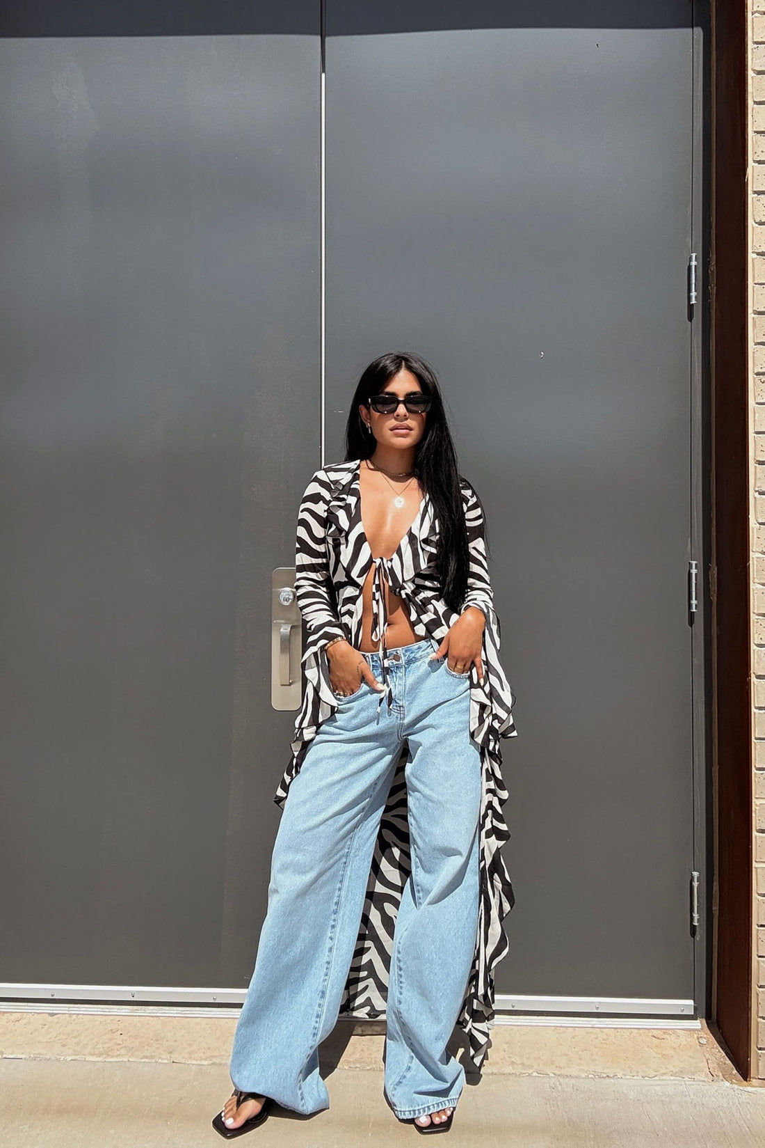Solange Baggy Wide Leg Jeans - Light Wash