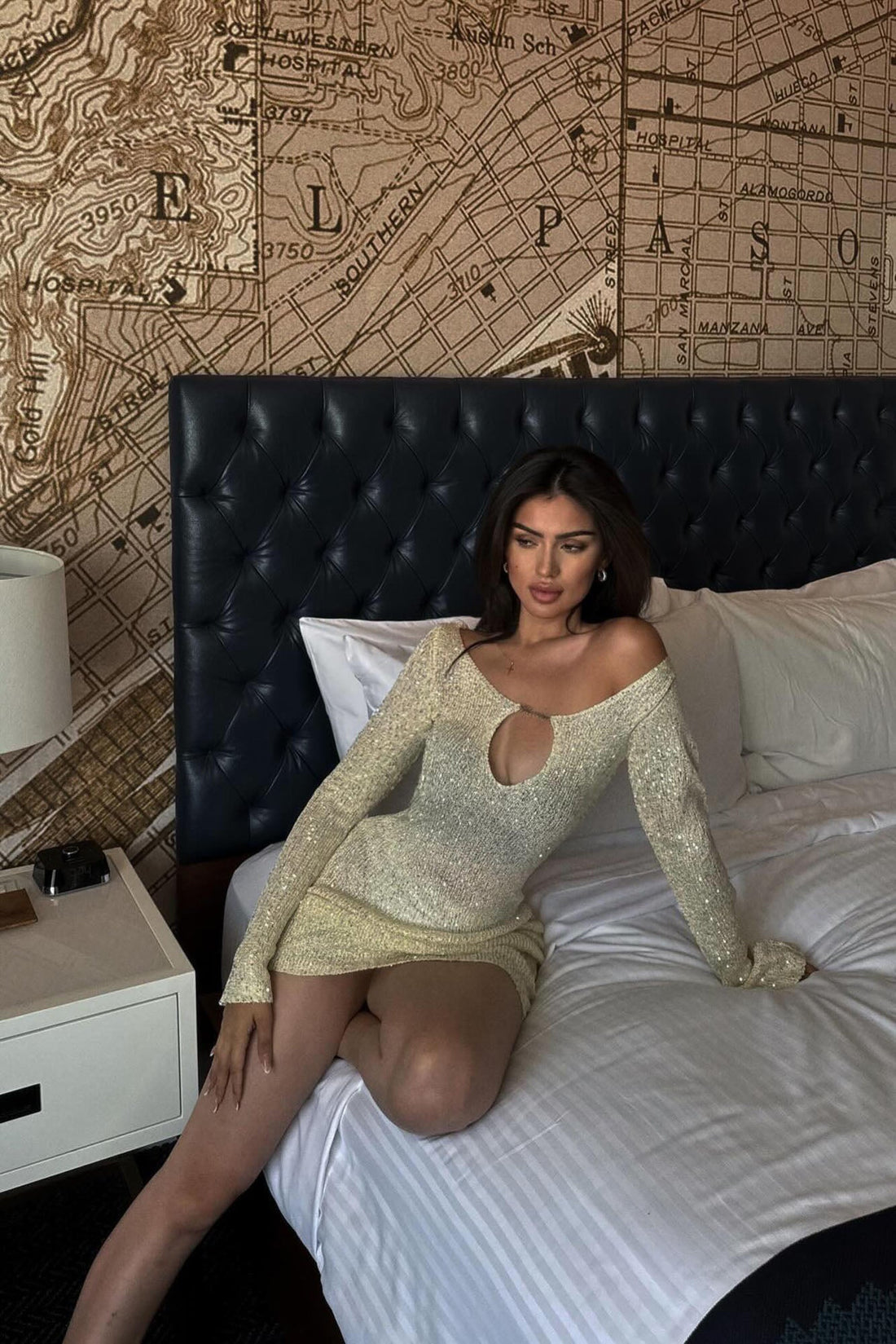 Shimmer And Glow Crochet Mini Dress - Cream